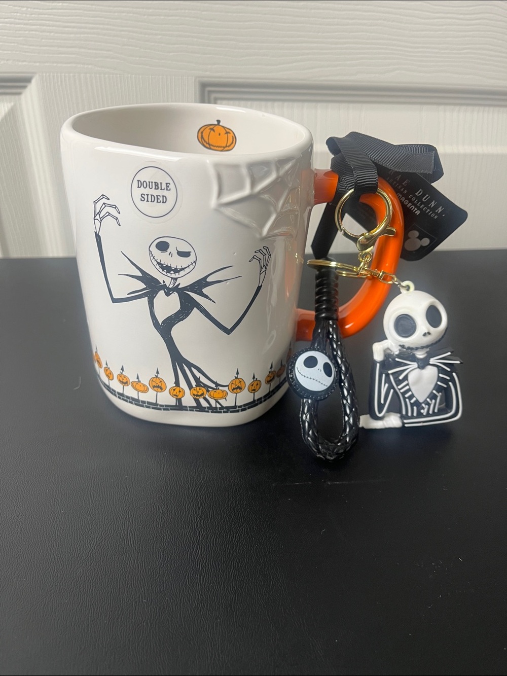 Disney The Nightmare Before Christmas Orange Handle Mug with Black Ribbon Tag